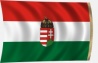 Dupla szaténselyem magyar zászló hímzett címerrel